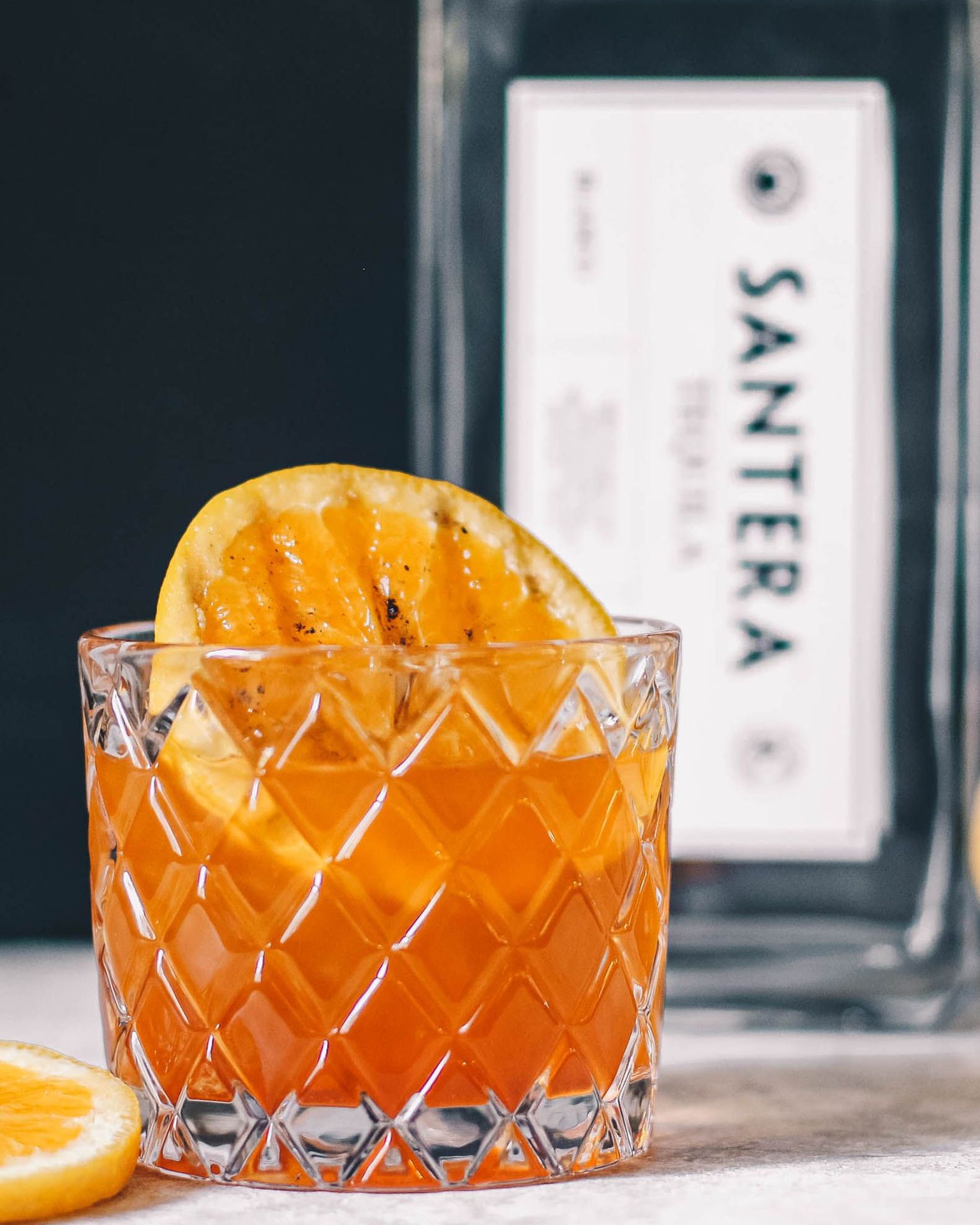 Blood Orange Paloma tequila cocktail made with Santera Reposado