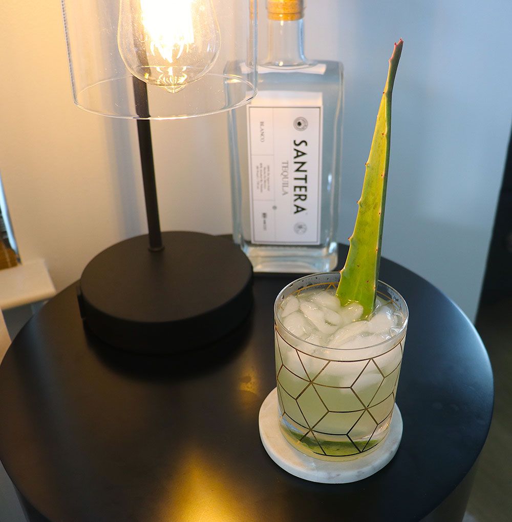 Aloe Cooler tequila cocktail made with Santera Reposado
