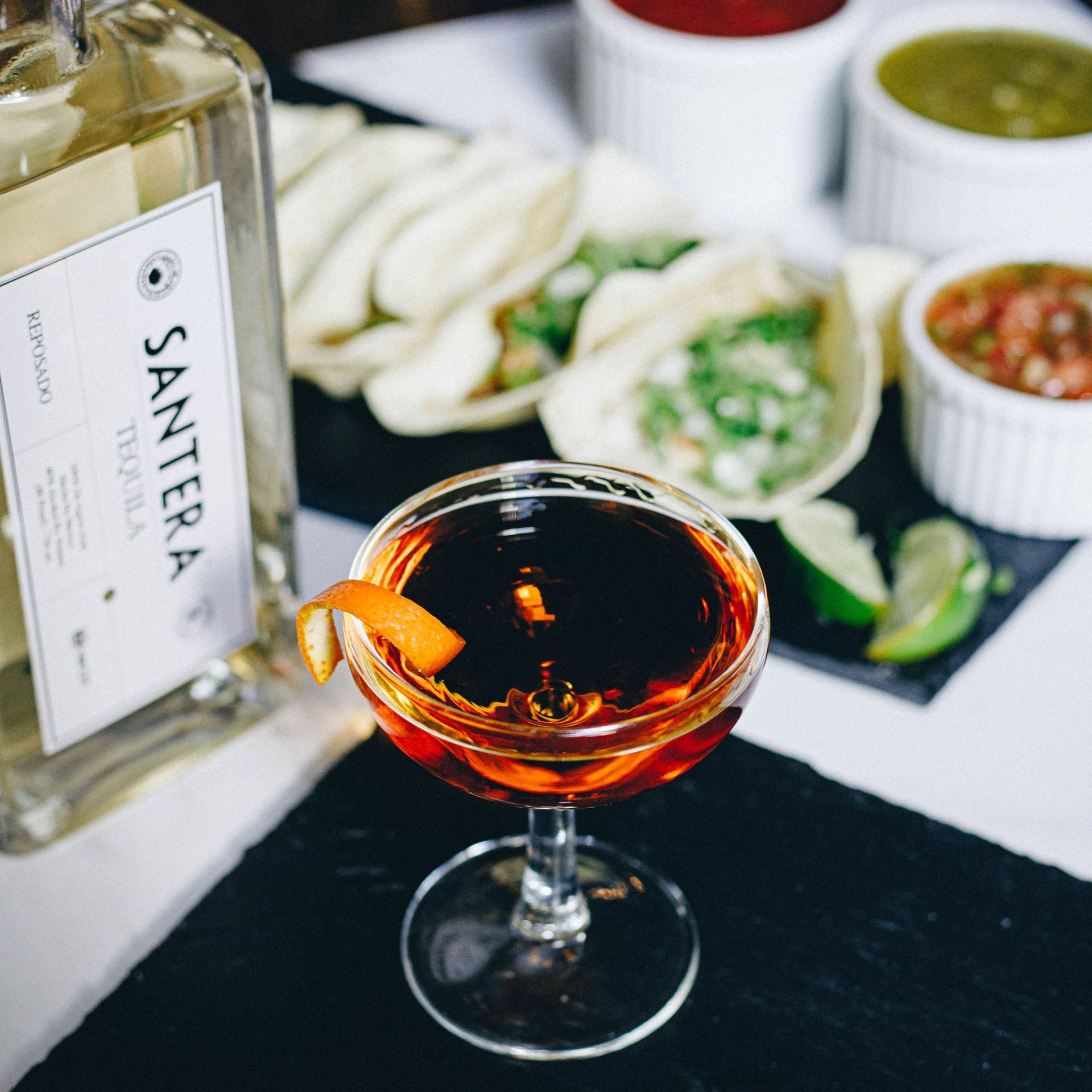Mistaken Manhattan tequila cocktail made with Santera Añejo