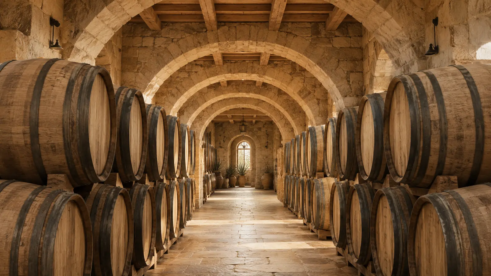 Oak barrel cellar